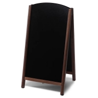A-Skilt med kridttavle 68x112cm med mørkbrun træramme