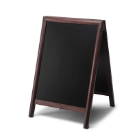 A-Skilt med kridttavle 55x82cm med mørkbrun træramme