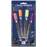 Securit kridt marker 1-2mm, pakke med 4 pang farver