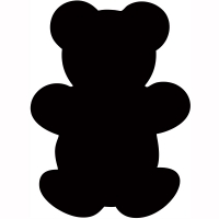 Tavleskilt Bamse figur til væg 30x40x0,3cm sort