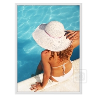 Snapramme 50x70cm 25mm med hvid gerede ramme