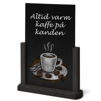 Kridt menutavle Disk A4 med sort ramme