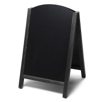 A-Skilt med kridttavle 55x86cm med sort træramme