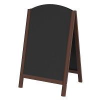 A-Skilt med kridttavle 55x86cm med mørkbrun træramme