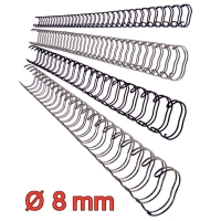 Leitz A4 wire spiralrygge 3:1 8mm sølv