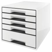 Leitz Desk Cube skuffekabinet med 5 skuffer hvid og sort