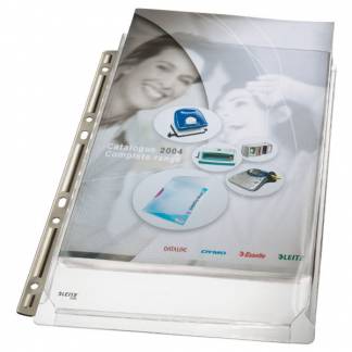 Kataloglomme med metalskinne 170my A4 åben top