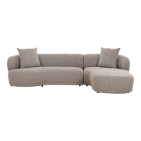 Kingston loungesofa 294x175x69cm højrevendt brun