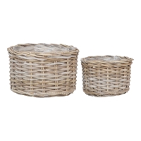 Kalak kurve i sæt af 2 i naturlig kubu-rattan