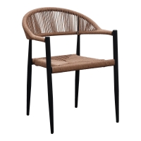 Canari spisebordsstol i aluminium og PE rattan med sort stel