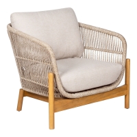 Terracina loungestol inkl. hynder i akacie og beige