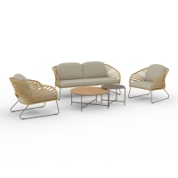 Novella Loungesæt med sofa, 2 stole og 2 borde beige