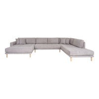 Lido U-Sofa 370x220cm venstrevendt grå