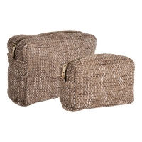 Safi toilettaske polyester brun