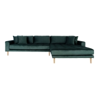 Lido loungesofa 290x170cm højrevendt velour grøn