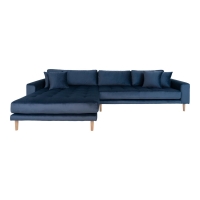 Lido loungesofa 290x170cm venstrevendt velour blå