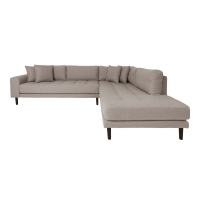 Lido hj&oslash;rnesofa 257x220cm h&oslash;jrevendt sand