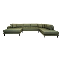 Lido U-Sofa 370x220cm venstrevendt grøn