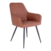 Harbo spisebordsstol vintage brun PU med sorte ben