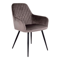 Harbo spisebordsstol lysebrun velour med sorte ben