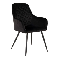 Harbo spisebordsstol sort velour og stel