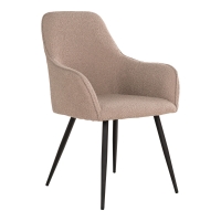 Harbo spisebordsstol beige bouclé og sort stel