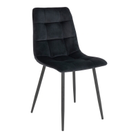 Middelfart spisebordsstol sort velour med sorte ben