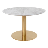 Bolzano sofabord Ø70cm hvid og messing