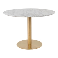 Bolzano spisebord Ø110cm hvid og messing