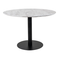 Bolzano spisebord Ø110cm hvid og sort