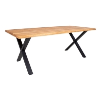 Toulon spisebord 200x95x75cm egetræ i natur og stålben