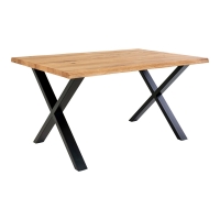 Toulon spisebord 140x95cm lyst egetræ og stålben