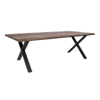 Toulon spisebord 240x95x75cm smoked egetræ og stålben