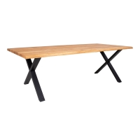 Toulon spisebord 240x95x75cm egetræ og stålben