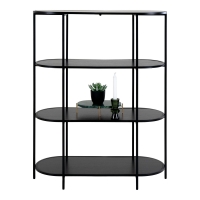 Vita reol oval med 4 hylder sort