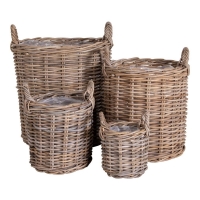Caor kurve i sæt af 4 i naturlig kubu-rattan