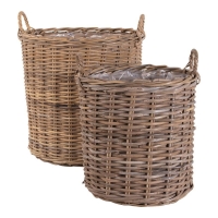 Indo kurve i sæt af 2 i naturlig kubu-rattan