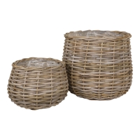 Pulo kurve  i sæt af 2 i naturlig kubu-rattan