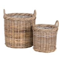 Gili kurve i sæt af 2 i naturlig kubu-rattan