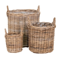 Sema kurve i sæt af 3 i naturlig kubu-rattan