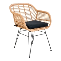 Trieste havestole i polyrattan med hynde natur, sæt a 2 stk