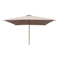 Orlando Luksus parasol 300x300cm med træstok sand