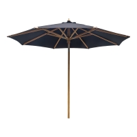 Austin Luksus parasol Ø300cm med tilt og træstok sort