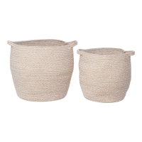 Lamas kurve i sæt af 2 i bomuld beige