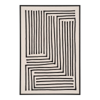 Lipari lærredsprint canvas sort og beige