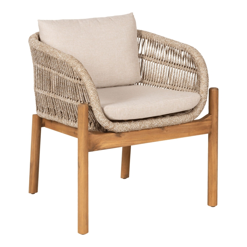 Terracina spisebordsstol inkl. hynder beige, sæt af 2