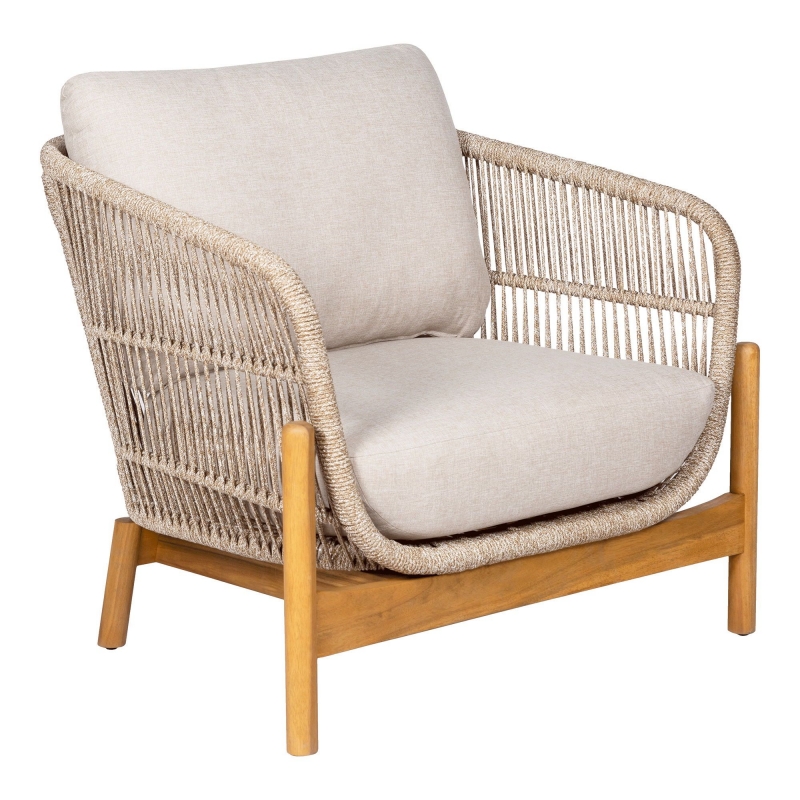 Terracina loungestol inkl. hynder i akacie og beige