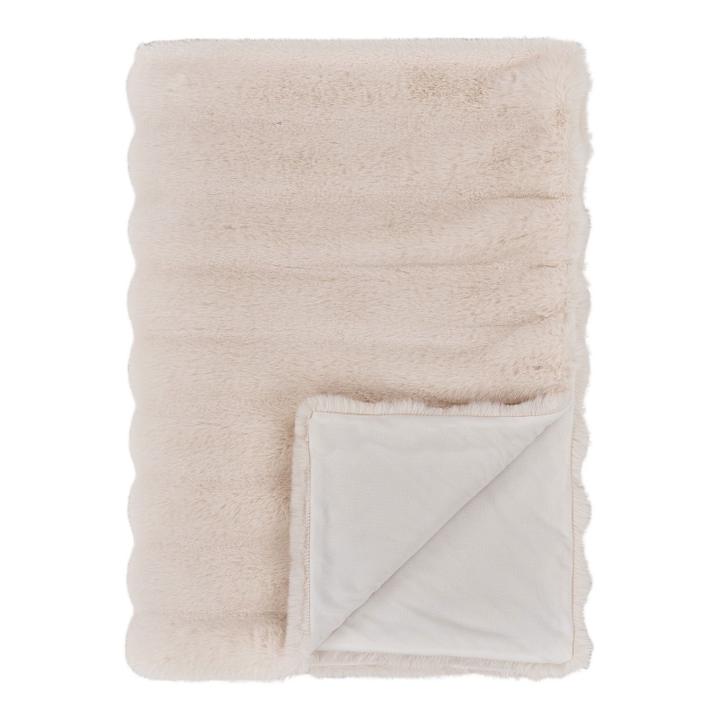 Galena plaid 130x180cm imiteret pels hvid