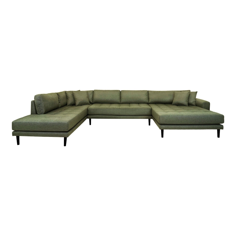 Lido U-Sofa 370x220cm højrevendt grøn
