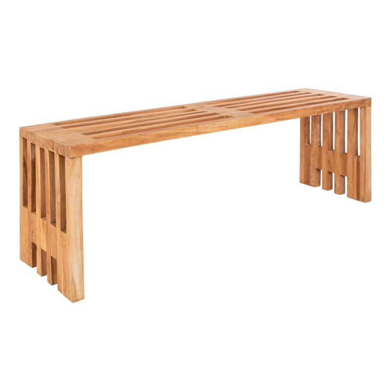 Benidorm havebænk af genbrugsteaktræ 140x35x48cm natur